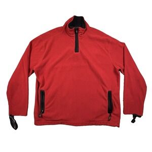 St. John's Bay Men's LT Red Fleece 1/4 Zip Pullover SEE DESCRIPTION